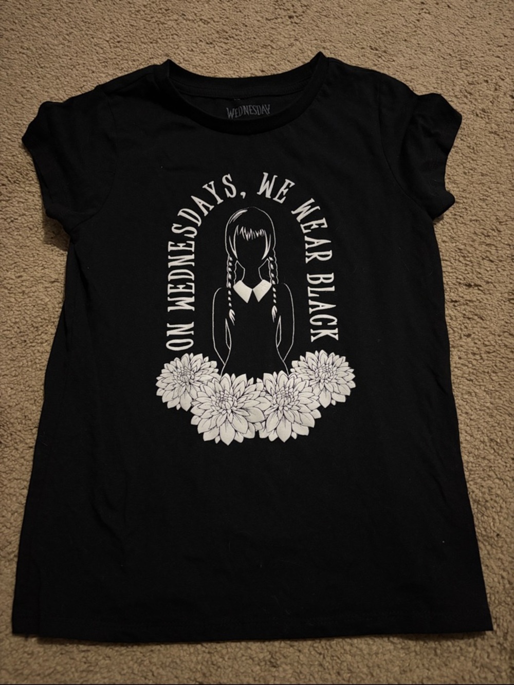 Girls “On Wednesdays We Wear Black” Graphic Tee